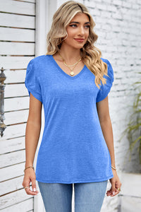 Twist 'n Chill V-Neck Short Sleeve Top (multiple color options)