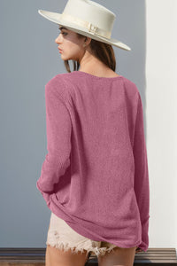 Notched Thumbhole Long Sleeve Top (multiple color options)