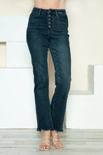 Load image into Gallery viewer, Judy Blue Button Fly Hem Destroy Straight Jeans
