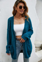 Load image into Gallery viewer, Open Front Openwork Fuzzy Cardigan with Pockets (multiple color options)
