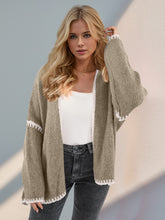 Load image into Gallery viewer, Contrast Open Front Dropped Shoulder Cardigan (multiple color options)
