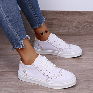 Lace-Up Suedette Flat Sneakers  (multiple color options)