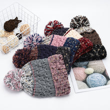 Load image into Gallery viewer, Contrast Thermal Hat with Pom-pom (multiple color options)
