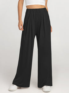 Elastic Waist Wide Leg Pants (multiple color options)