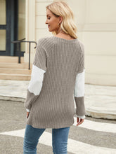 Load image into Gallery viewer, Color Block V-Neck Long Sleeve Top  (multiple color options)
