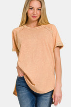 Load image into Gallery viewer, Heathered Round Neck Short Sleeve Top
