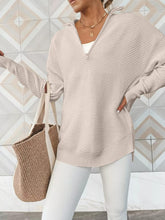 Load image into Gallery viewer, Half Zip Long Sleeve Knit Top
