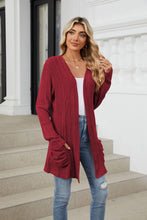 Load image into Gallery viewer, Pocketed Open Front Long Sleeve Cardigan (multiple color options)
