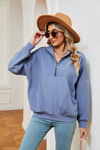 Load image into Gallery viewer, Half-Zip Dropped Shoulder Sweatshirt (multiple color options)
