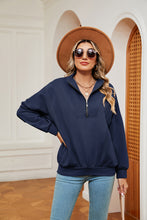 Load image into Gallery viewer, Half-Zip Dropped Shoulder Sweatshirt (multiple color options)
