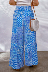 Drawstring Printed Wide Leg Pants (multiple color/print options)