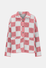 Load image into Gallery viewer, Checkered Snap Down Long Sleeve Teddy Jacket  (multiple color options)
