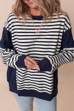 Load image into Gallery viewer, Striped Round Neck Long Sleeve Sweatshirt
