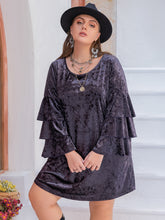 Load image into Gallery viewer, Round Neck Flounce Sleeve Mini Dress
