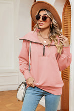 Load image into Gallery viewer, Half Zip Lantern Sleeve Sweatshirt  (multiple color options)
