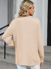 Load image into Gallery viewer, Striped Notched Long Sleeve Top (multiple color options)
