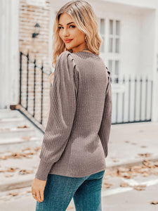 Ruched V-Neck Long Sleeve Top (multiple color options)