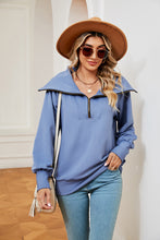 Load image into Gallery viewer, Half-Zip Collared Sweatshirt (multiple color options)
