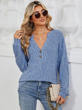 Load image into Gallery viewer, Ribbed Notched Long Sleeve Top (multiple color options)
