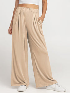 Elastic Waist Wide Leg Pants (multiple color options)