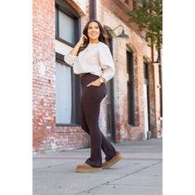 Load image into Gallery viewer, The Brandy - Brown Flare Leggings WITH POCKETS - Luxe by Julia Rose®
