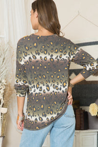 Leopard Long Sleeve Top with Braided Strap (multiple color options)