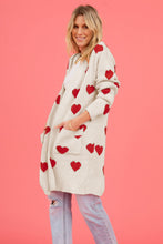 Load image into Gallery viewer, Heart Graphic Open Front Cardigan with Pockets (multiple color options)
