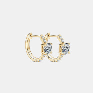 2.36 Carat Moissanite Zircon 925 Sterling Silver Hoop Earrings (gold or silver)