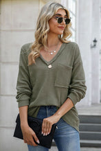 Load image into Gallery viewer, Exposed Seam V-Neck Long Sleeve Top (multiple color options)
