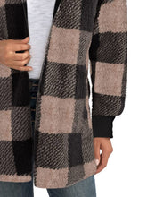 Load image into Gallery viewer, Plaid Long Sleeve Hooded Coat (multiple color options)
