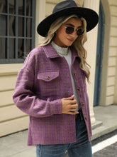 Load image into Gallery viewer, Plaid Collared Neck Long Sleeve Jacket (multiple color options)
