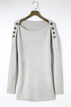 Load image into Gallery viewer, Side Slit Boat Neck Long Sleeve Sweater
