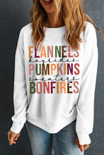 Load image into Gallery viewer, Fall Things Graphic Round Neck Long Sleeve Sweatshirt
