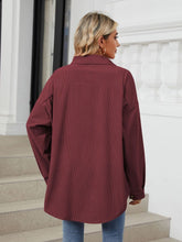 Load image into Gallery viewer, Collared Neck Long Sleeve Dropped Shoulder Shirt (multiple color options)
