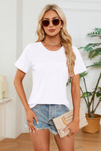 Load image into Gallery viewer, Ruched Round Neck Short Sleeve Top (multiple color options)
