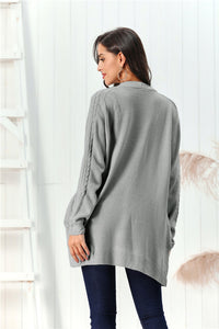 Cable-Knit Open Front Long Sleeve Cardigan (multiple color options)