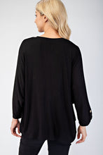 Load image into Gallery viewer, Notched Three-Quarter Sleeve Blouse
