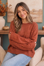 Load image into Gallery viewer, Freshen Up Cozy Rust Knit Sweater
