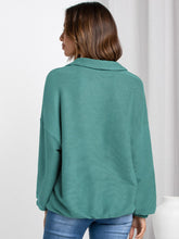 Load image into Gallery viewer, Half Zip Collared Neck Long Sleeve Sweatshirt (2 color options)
