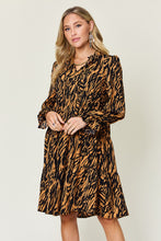 Load image into Gallery viewer, Printed Ruffle Hem Long Sleeve Dress
