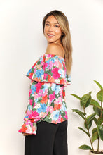 Load image into Gallery viewer, Feeling Fun Floral Off-Shoulder Flounce Sleeve Layered Blouse
