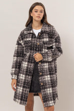 Load image into Gallery viewer, Plaid Button Down Longline Shacket
