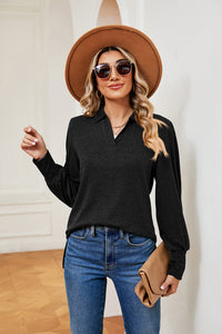 Johnny Collar Long Sleeve Top (multiple color options)