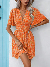 Load image into Gallery viewer, Printed V-Neck Half Sleeve Mini Dress (multiple color options)
