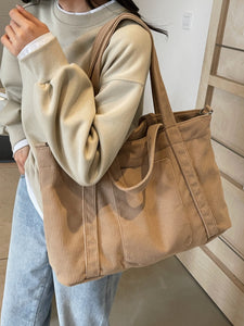 Corduroy Solid Large Tote Bag (multiple color options)