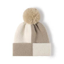 Load image into Gallery viewer, Color Block Knit Hat with Pom-pom (multiple color options)
