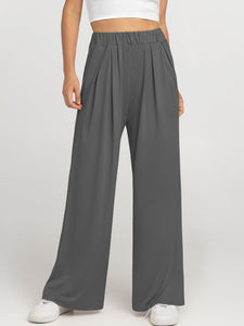 Elastic Waist Wide Leg Pants (multiple color options)