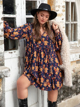 Load image into Gallery viewer, Floral V-Neck Balloon Sleeve Dress
