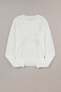 XOXO Round Neck Drop Shoulder Sweater (2 color options)