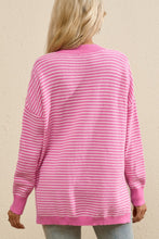 Load image into Gallery viewer, Striped V-Neck Dropped Shoulder Sweater (2 color options)
